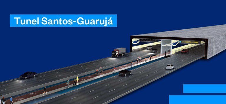 projeto túnel santos guarujá